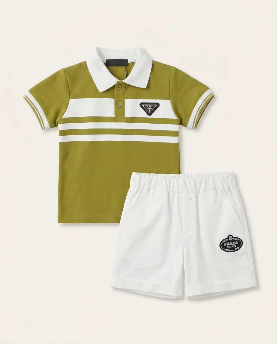 Prada - Kids Stripe Polo and Chino Set