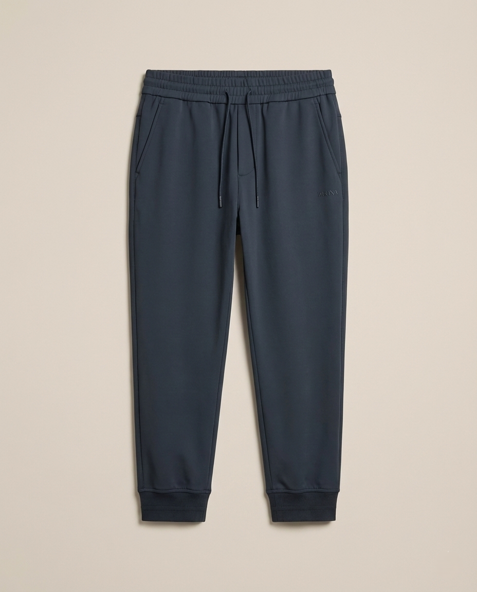 Zegna Men's Dark Blue Technical Fabric Jogger Pants