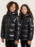 Moncler - Kids Shiny Black Puffer Coat | Hooded Winter Down Jacket