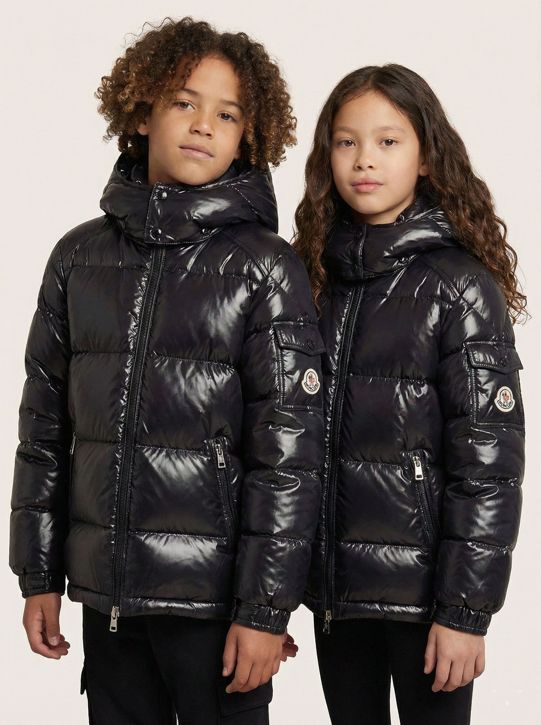 Moncler - Kids Shiny Black Puffer Coat | Hooded Winter Down Jacket