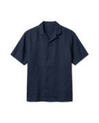 Summer Linen Set: Navy Shirt & Shorts