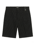 Fendi - Black Sashiko-Style Shirt and Shorts Linen Set