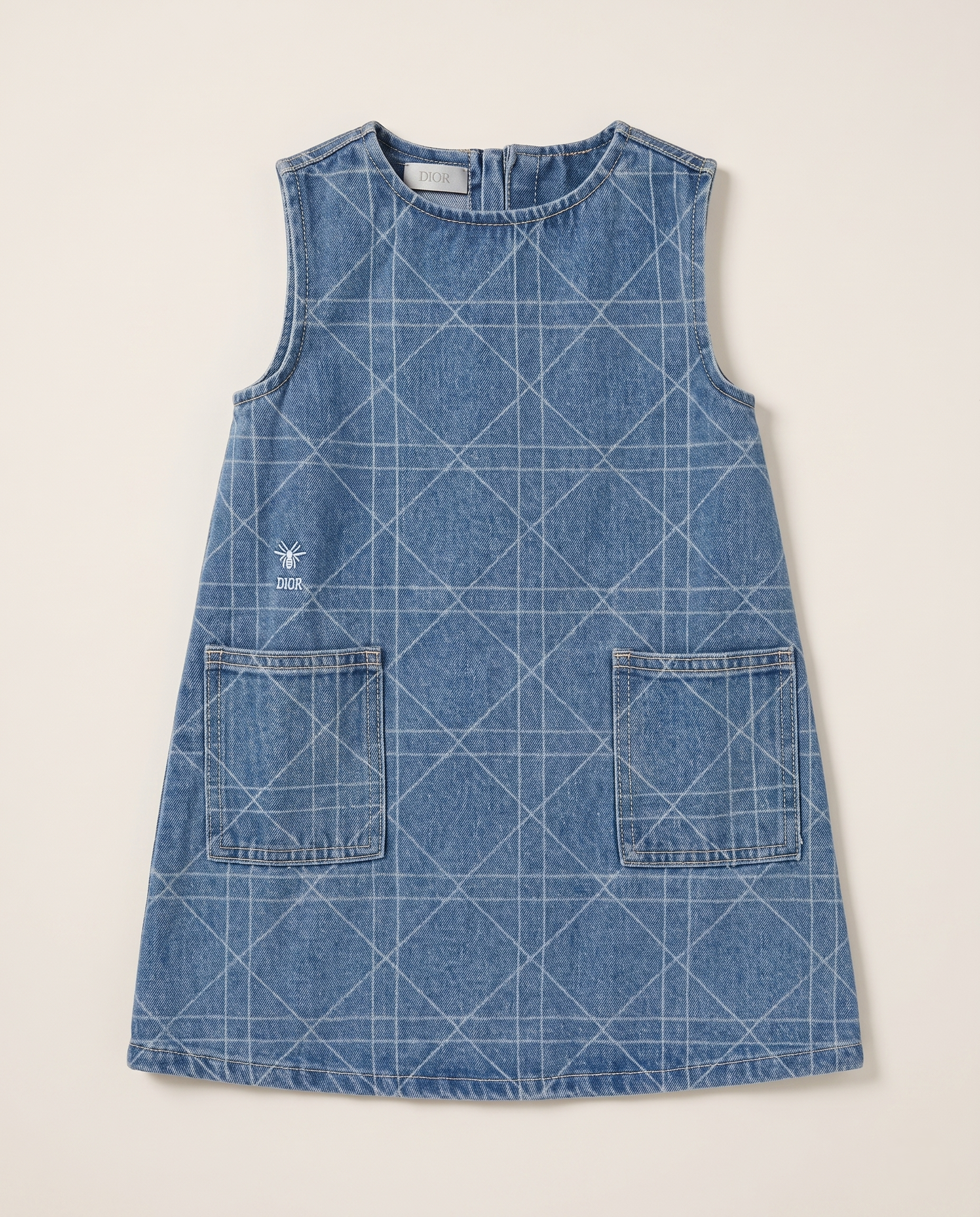 Dior Kids - Sleeveless Denim Dress - Blue