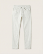 Versace - Men's White Slim-Fit Jeans with Gold Medusa Embroidery