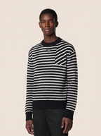 Prada Men's Black & White Striped Knit Sweater