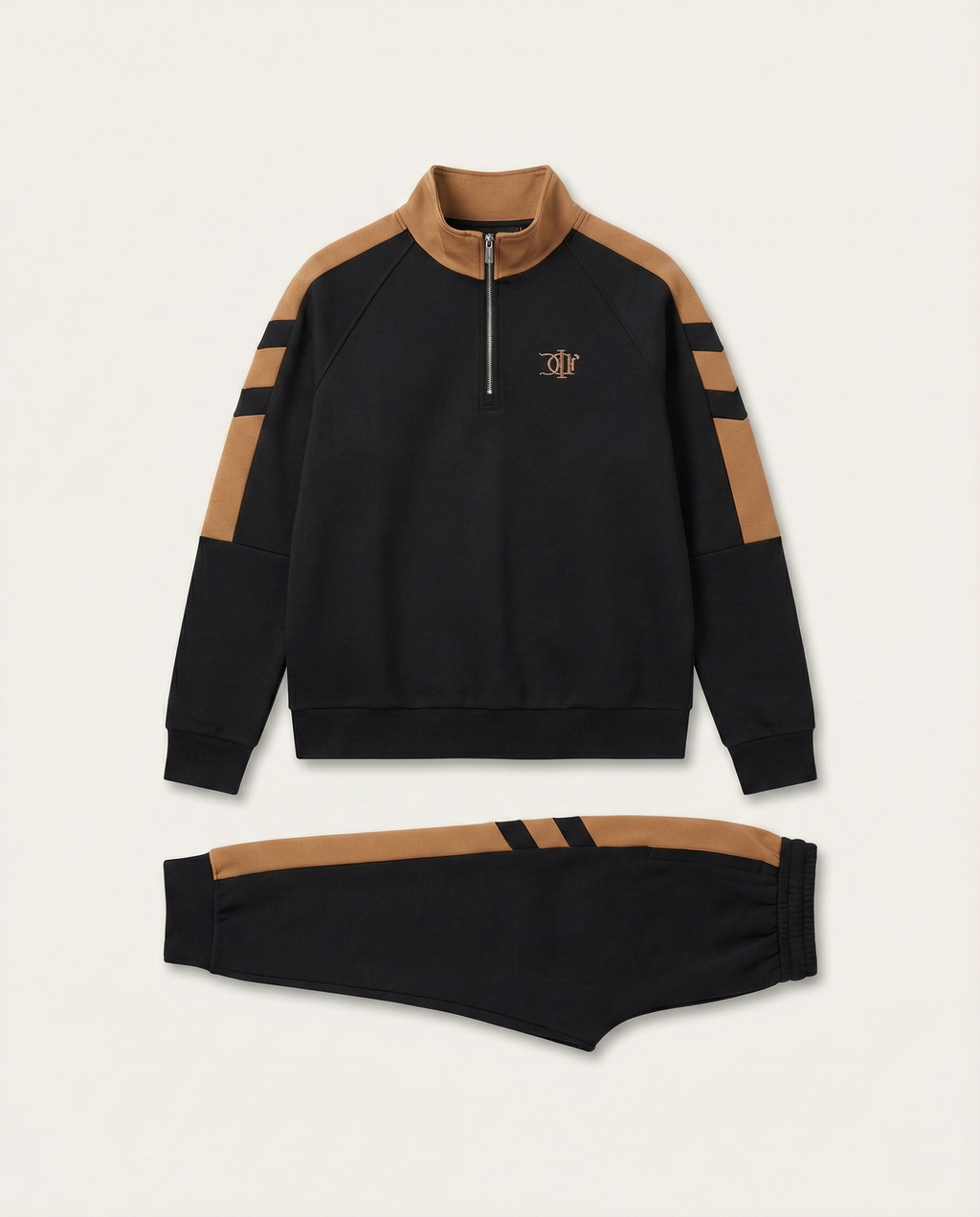 Dior Men's Black & Camel Panel Half-Zip