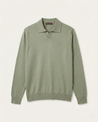 Loro Piana - Sage Green Fine Knit Johnny Collar Polo