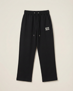 Miu Miu - Relaxed Wide-Leg Black Joggers
