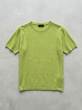 Zegna - Waffle-Knit Cotton-Silk Short Sleeve Sweater – Pistachio Green