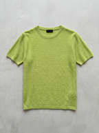 Zegna - Waffle-Knit Cotton-Silk Short Sleeve Sweater – Pistachio Green