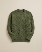 LOEWE Men's Olive Green Oversized Knit Sweater