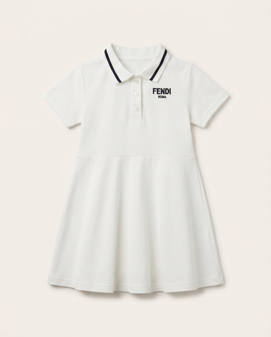 Fendi - Kids Polo Shirt Dress in Optic White