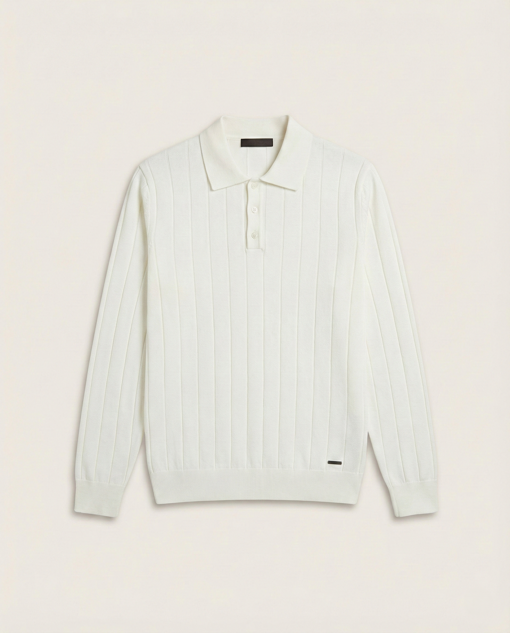 Loro Piana - Vertical Ribbed Knit Long-Sleeve Polo