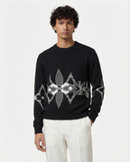 Louis Vuitton Black Oversized Monogram Graphic Knit Sweater