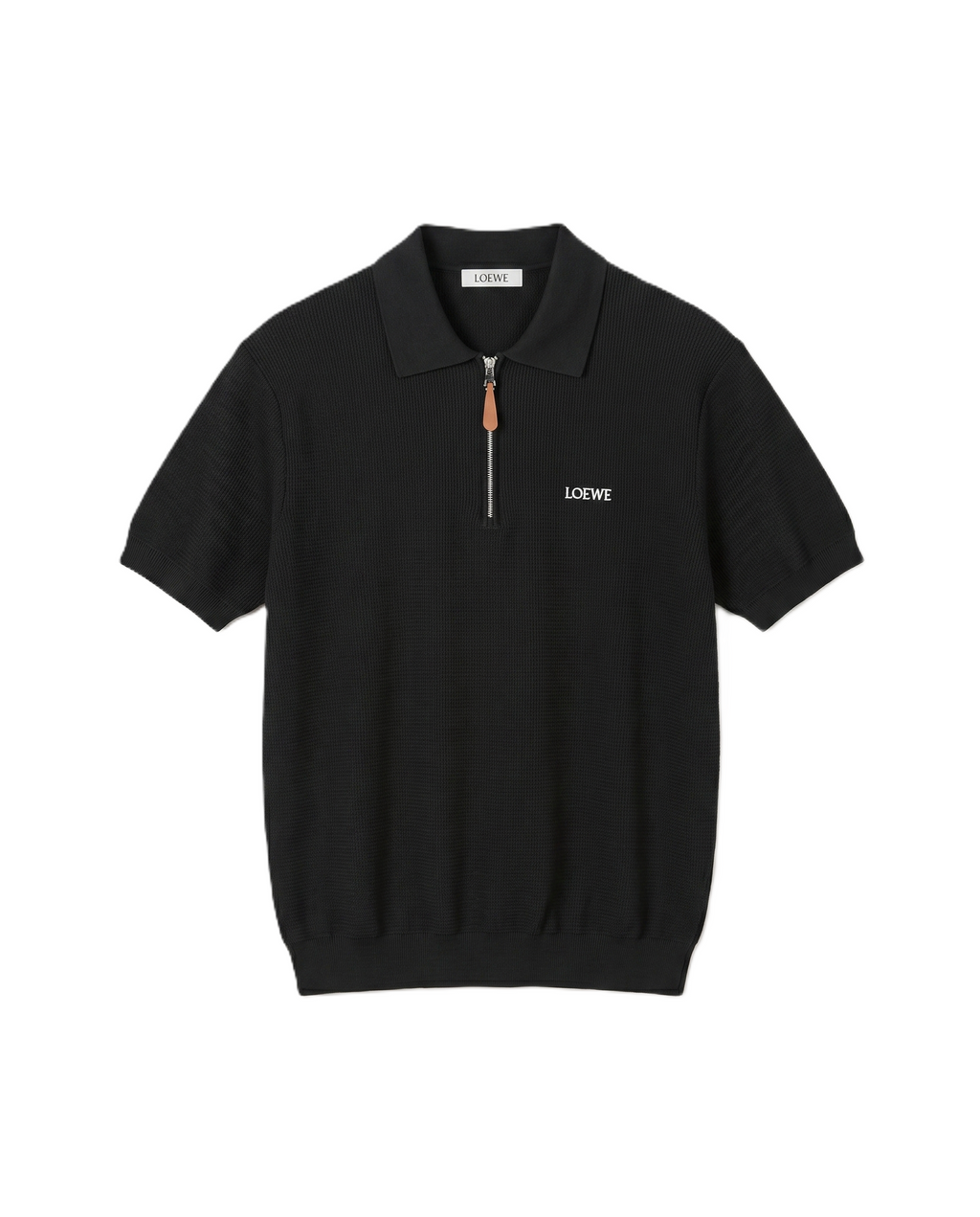 Loewe - Knit Quarter-Zip Polo T-Shirt - Black