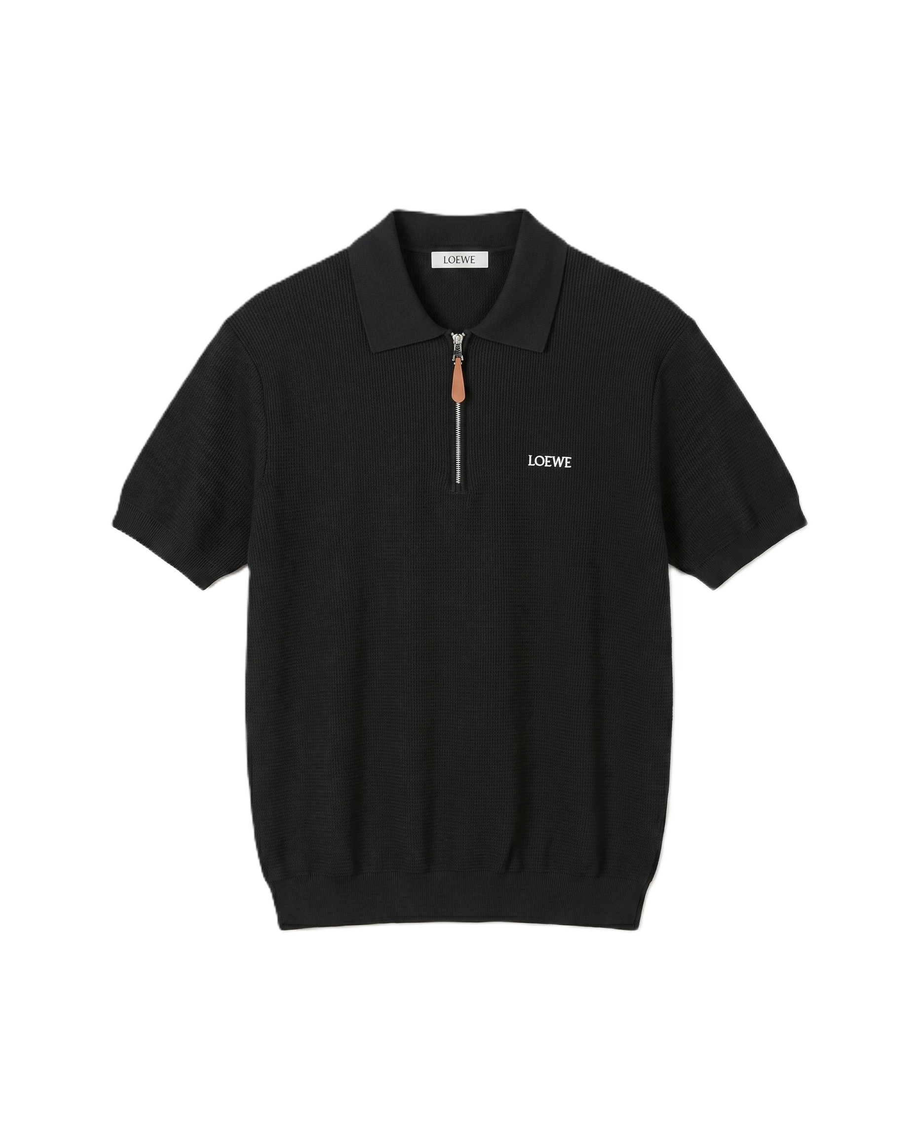 Loewe - Knit Quarter-Zip Polo T-Shirt - Black
