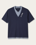 Louis Vuitton - Damier Signature Cotton Knit Polo – Cobalt/Black