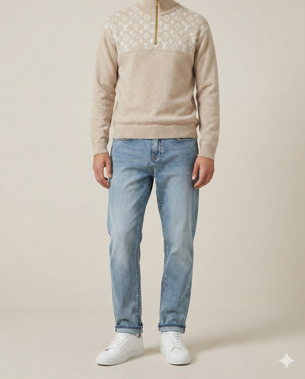 Emporio Armani - Straight-Leg Denim Light Wash Jeans