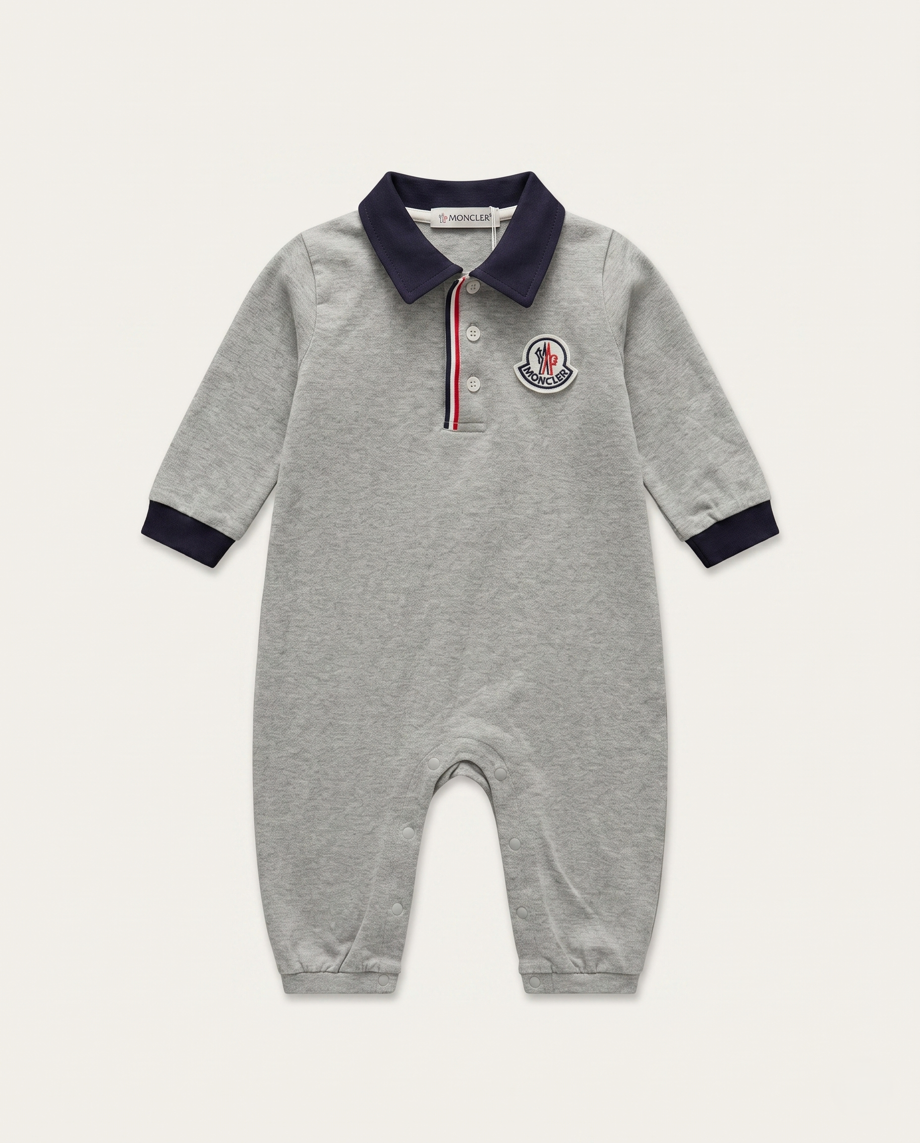 Moncler Babies - Long-Sleeve Cotton Polo Romper