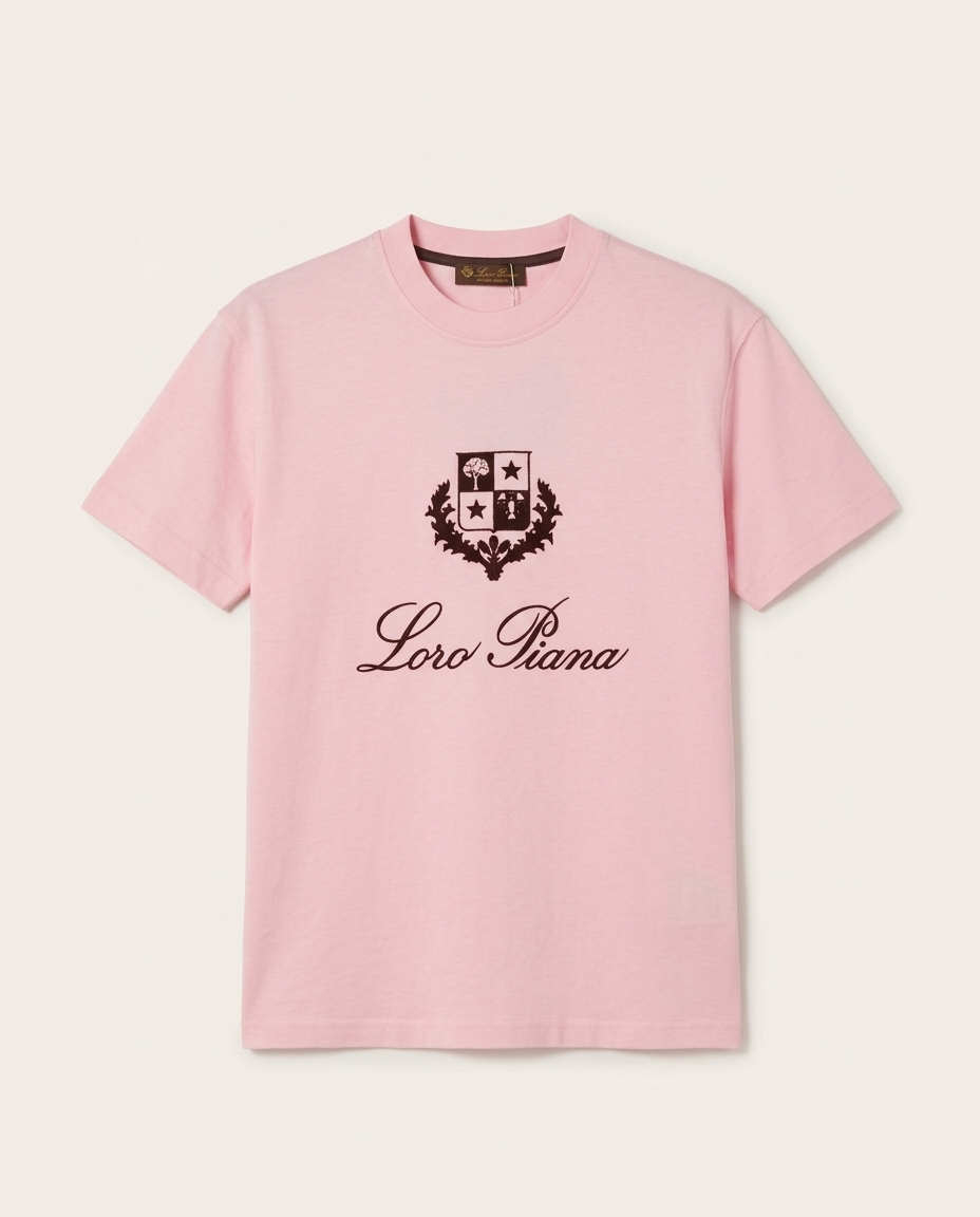 Loro Piana - Cotton T-Shirt with Crest Logo Embroidery