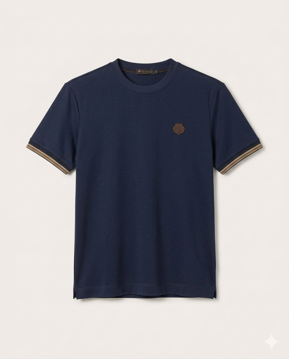 Loro Piana - Crest-Embroidered Cotton T-Shirt – Contrast Cuff Edition