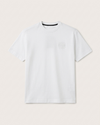 Stefano Ricci - Silk-Cotton T-Shirt in Optic White with Embroidered Octagon Logo
