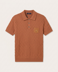 Louis Vuitton - Textured Damier Knit Polo Shirt with Monogram Pocket in Terracotta