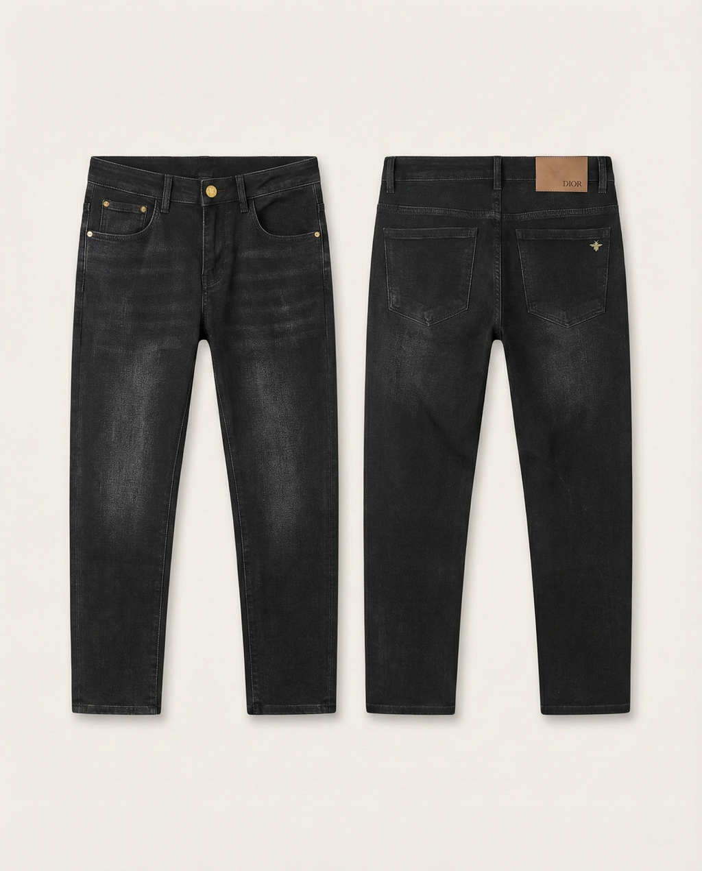 Dior Homme Black Slim-Fit Jeans with Gold Hardware