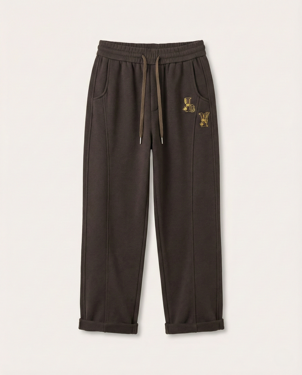 Louis Vuitton - Dark Brown Embroidered Logo Sweatpants