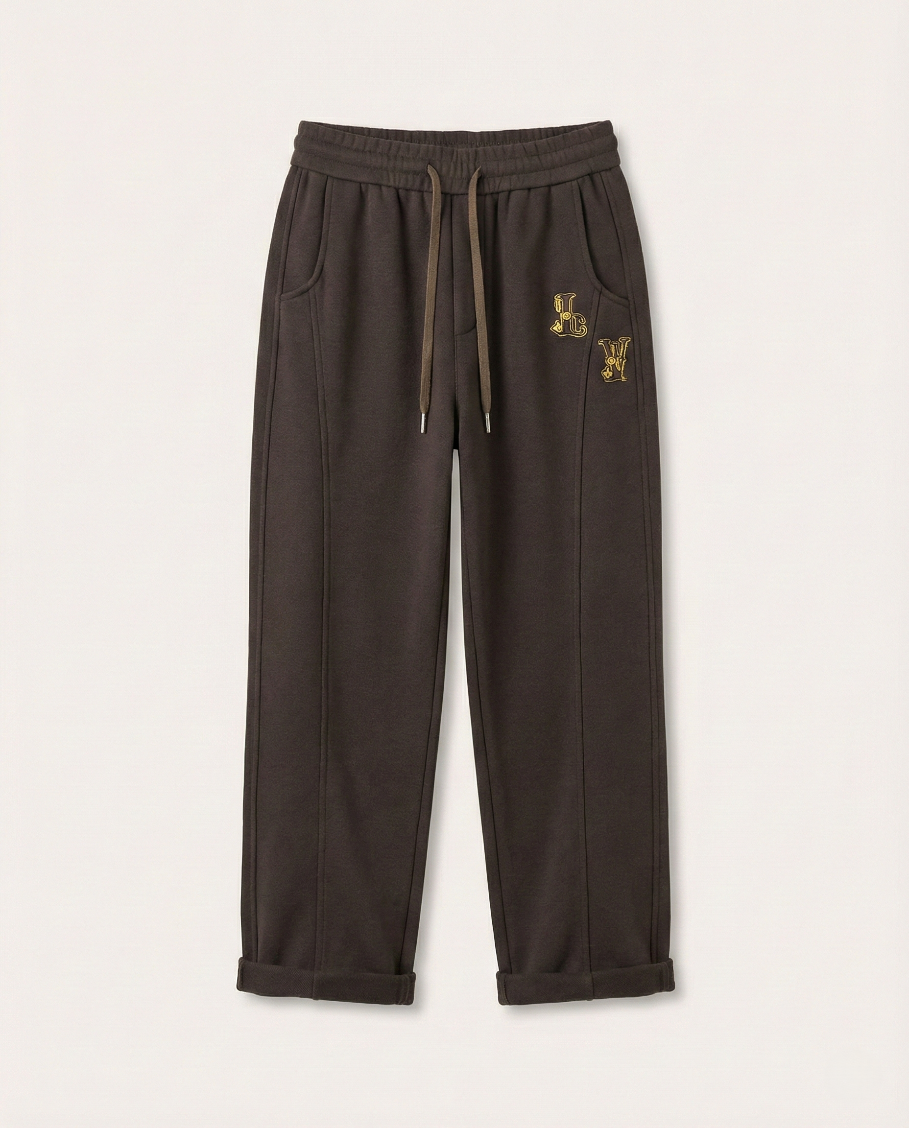 Louis Vuitton - Dark Brown Embroidered Logo Sweatpants