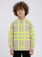 Burberry - Kids Neon Grid Check Bomber Jacket - Archive Beige