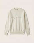 Dior - Embroidered Rope Script Logo Knit Off-White Sweater
