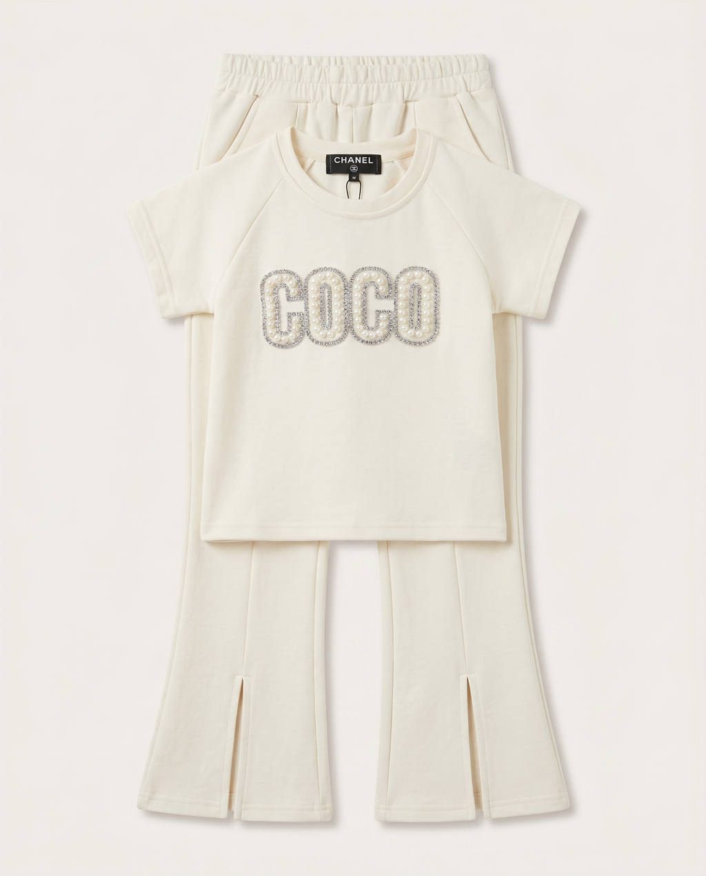 Chanel - Girl's Ivory Knit Two-Piece Set