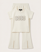 Chanel - Girl's Ivory Knit Two-Piece Set