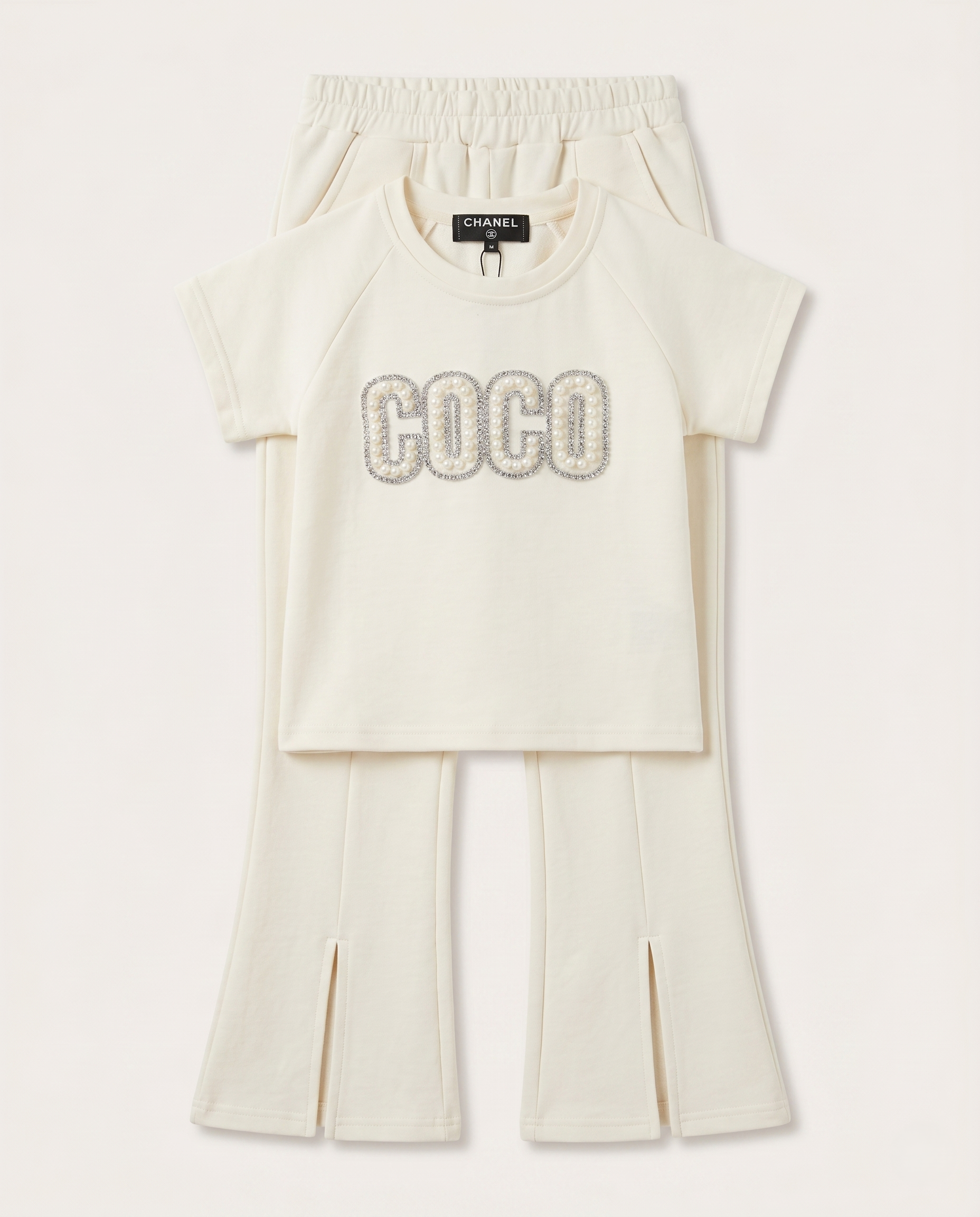Chanel - Girl's Ivory Knit Two-Piece Set
