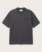 Maison Margiela - Ribbed-Collar Numerical Logo Tee in Charcoal