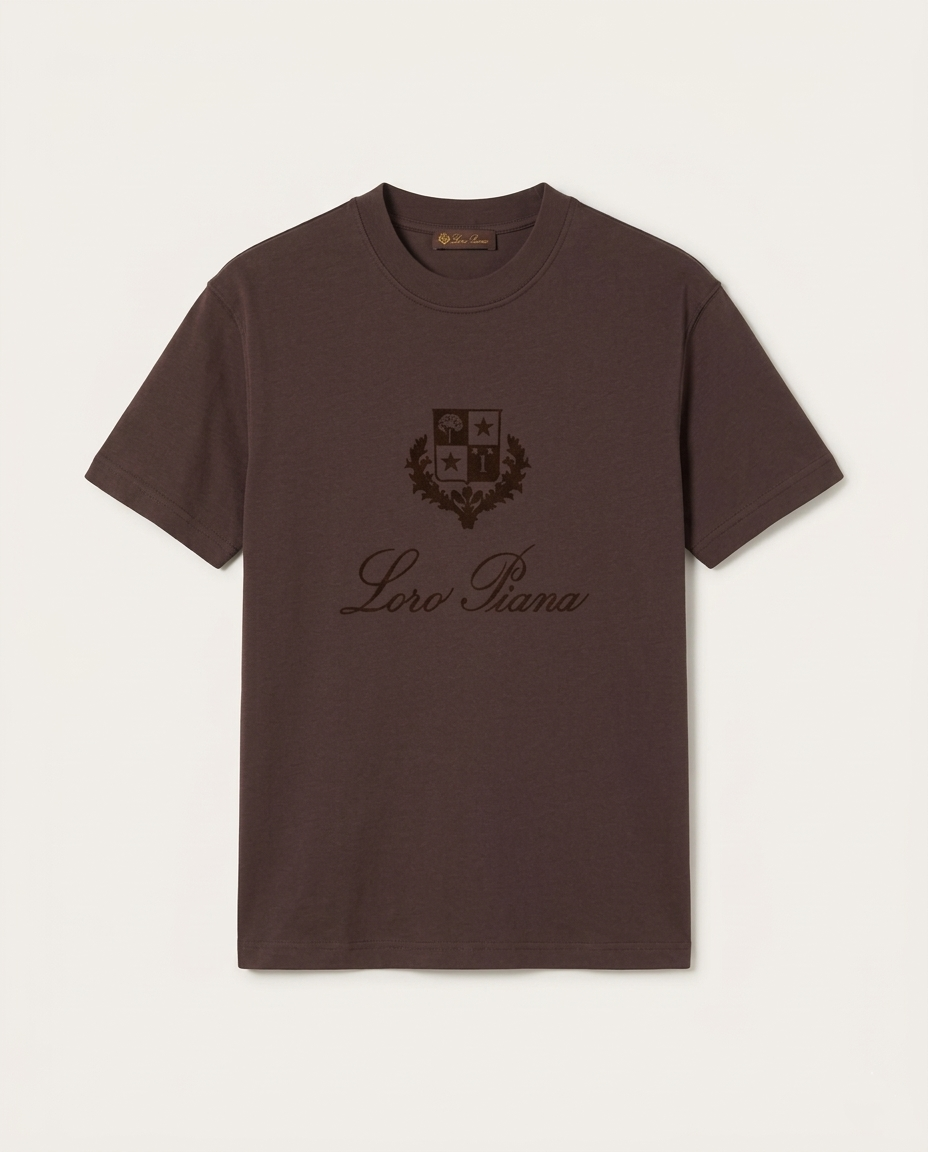Loro Piana - Cotton T-Shirt with Crest Logo Embroidery