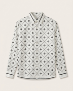 Dolce & Gabbana - DG Monogram Diamond Print Shirt with Contrast Trim