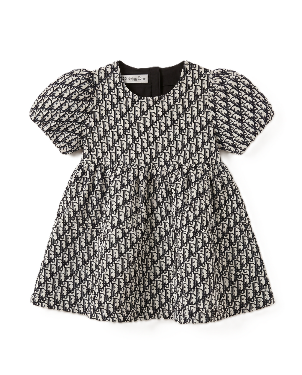 Dior Kids - Jacquard Dress with Puff Sleeves