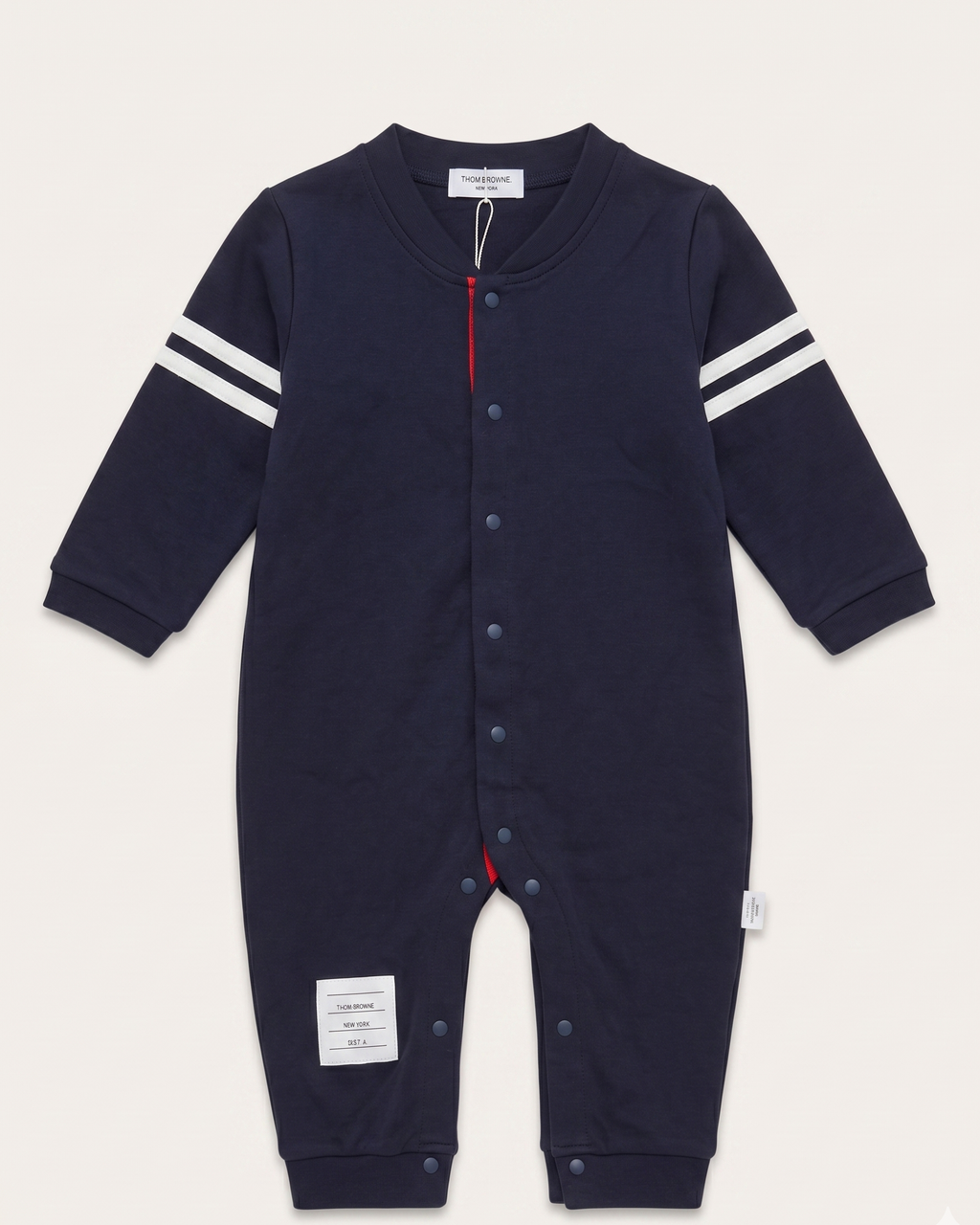 Thom Browne Babies - Navy Blue Stripe Infant Romper