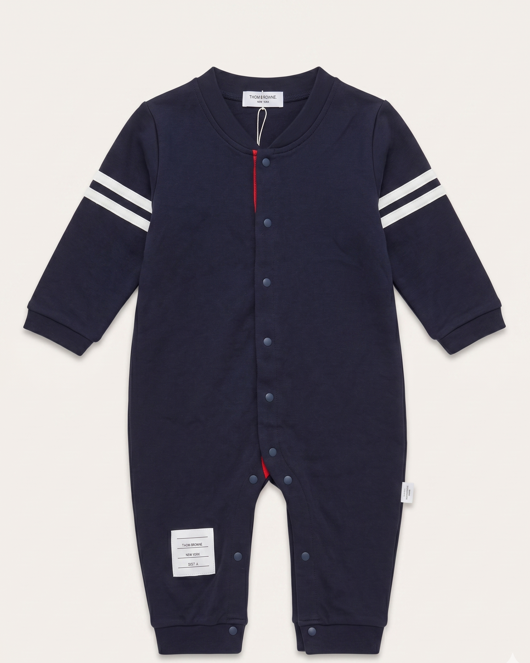 Thom Browne Babies - Navy Blue Stripe Infant Romper