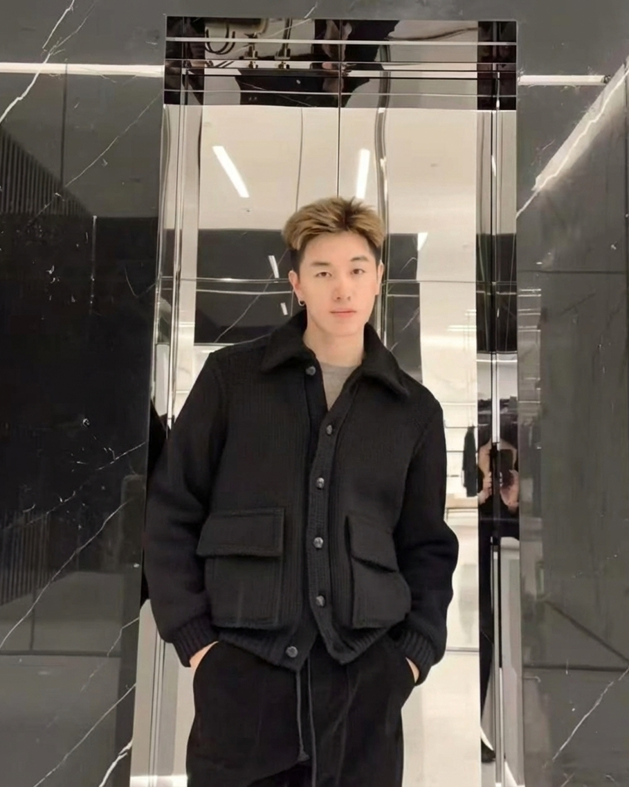 Saint Laurent - Black Knit Button-Front Jacket with Pockets