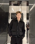Saint Laurent - Black Knit Button-Front Jacket with Pockets