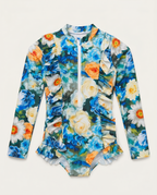 Dior Kids - Girls' Multi-Floral Ruffled One-Piece Swimsuit