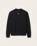 Prada - Cotton Crewneck Sweatshirt with Triangular Logo & Snap Sleeve Detail