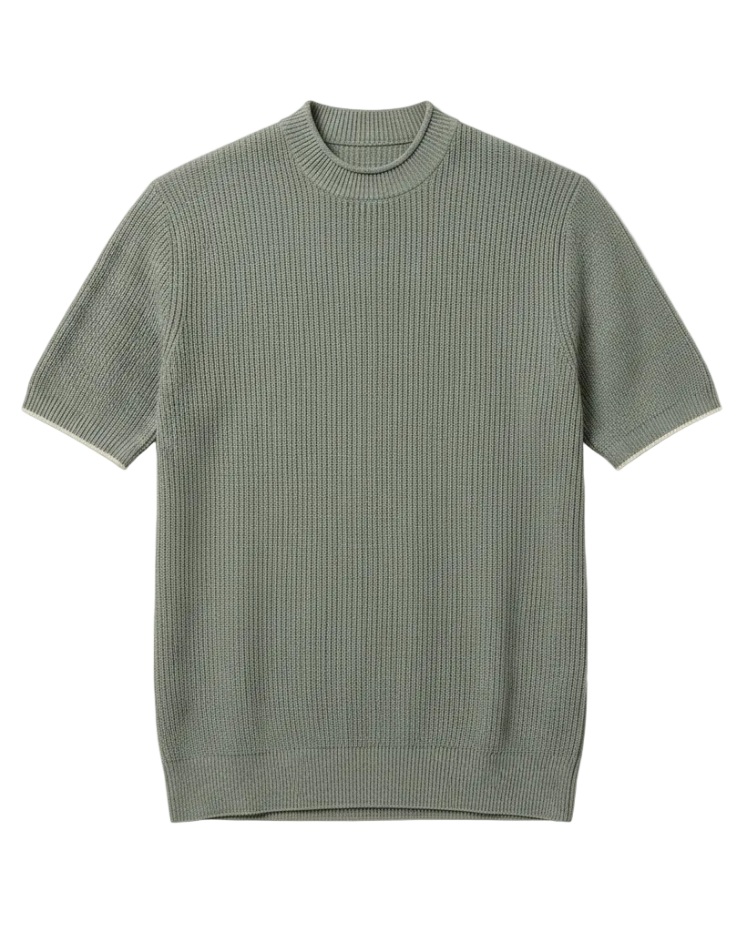 Brunello Cucinelli - Grey Ribbed Knit T-Shirt