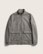 Loro Piana - Soft Suede Zip-Front Field Jacket - Dove Grey