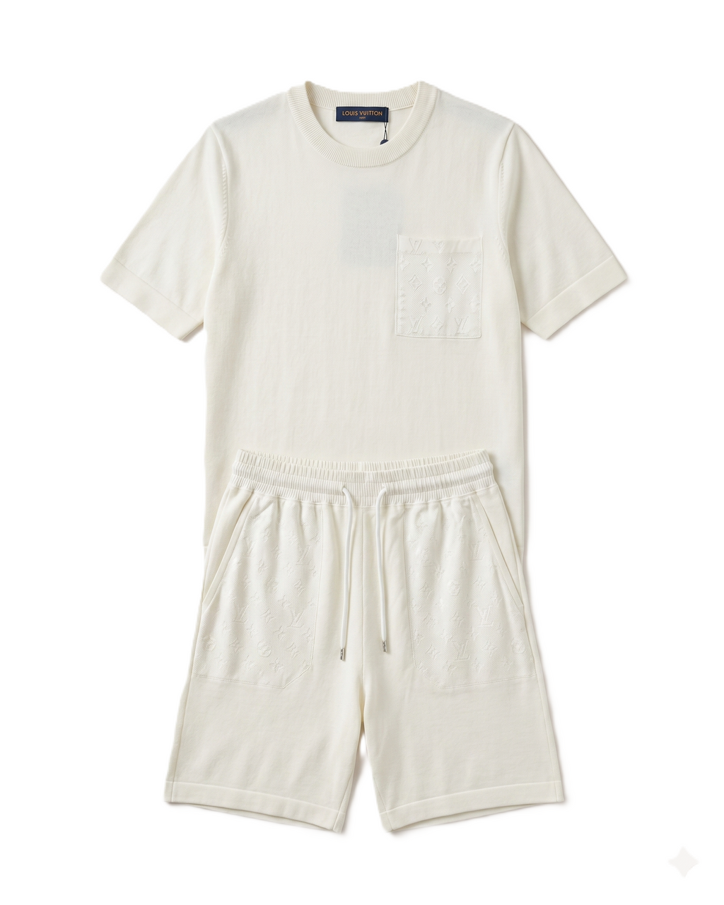 Louis Vuitton - Two-Piece Ecru T-Shirt and Shorts Set