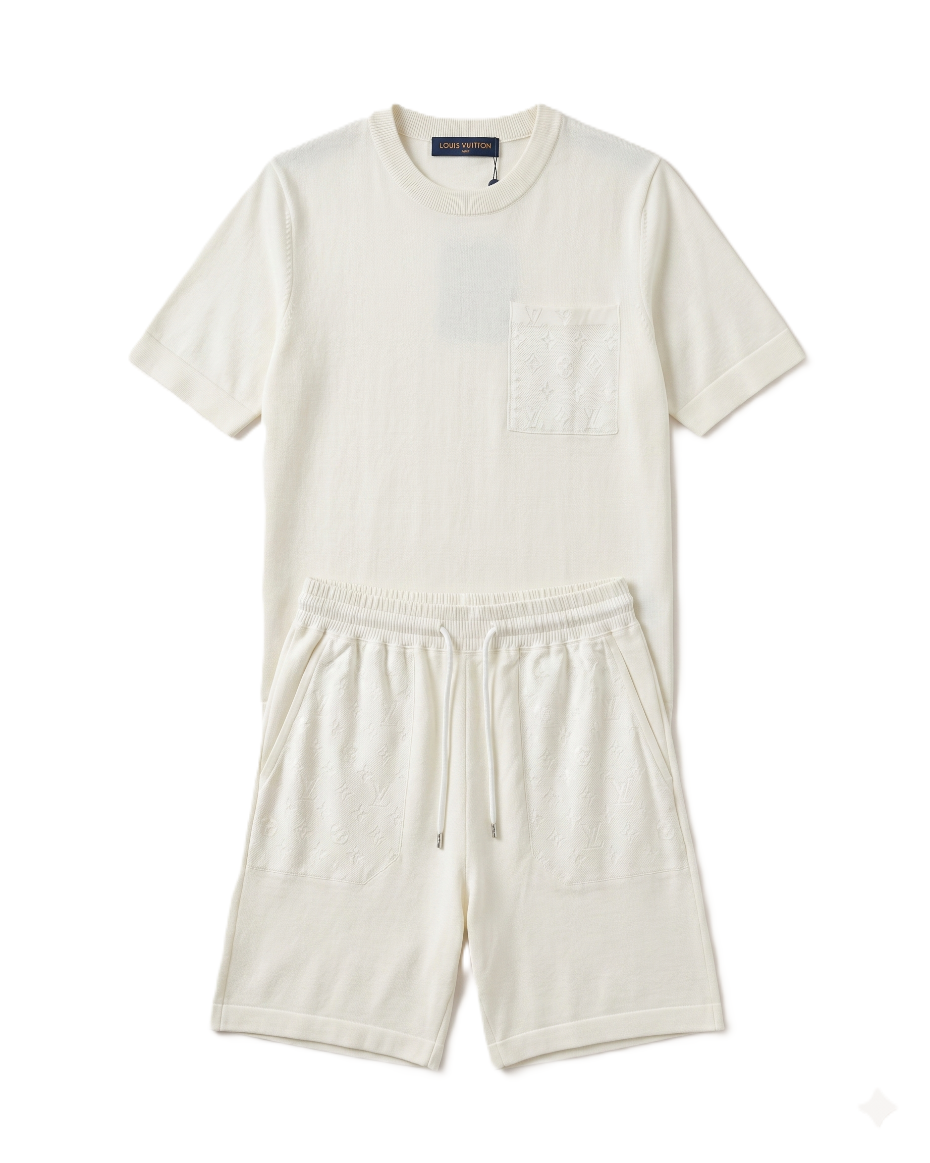 Louis Vuitton - Two-Piece Ecru T-Shirt and Shorts Set