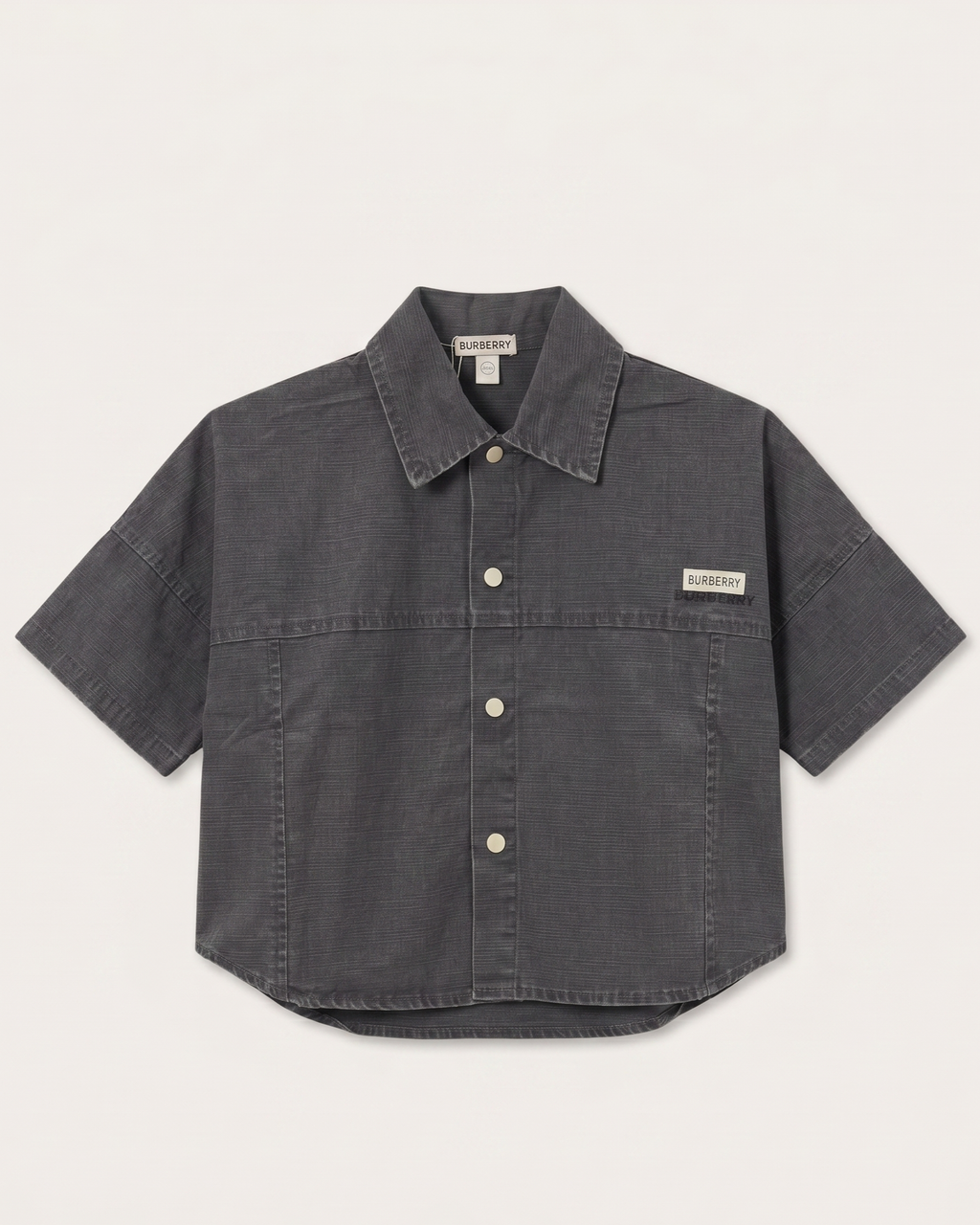 Burberry Kids - Cropped Denim Shirt - Dark Grey